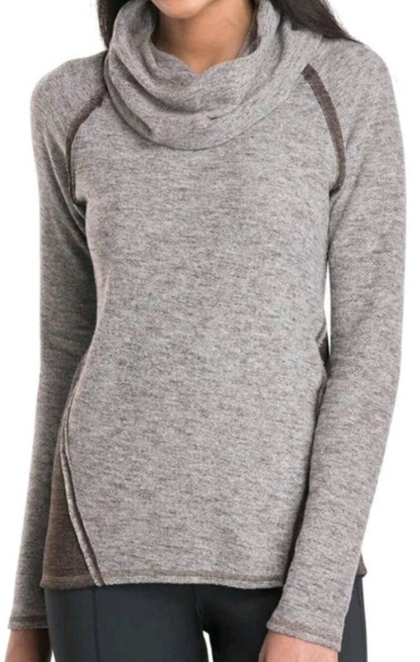 Kuhl Nova Cowl Neck Pullover Long Sleeve 2 Toned Gray Sweater Size Medium